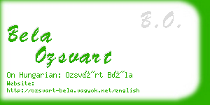 bela ozsvart business card